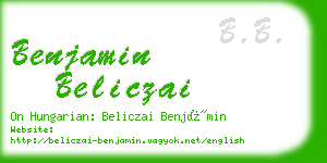 benjamin beliczai business card